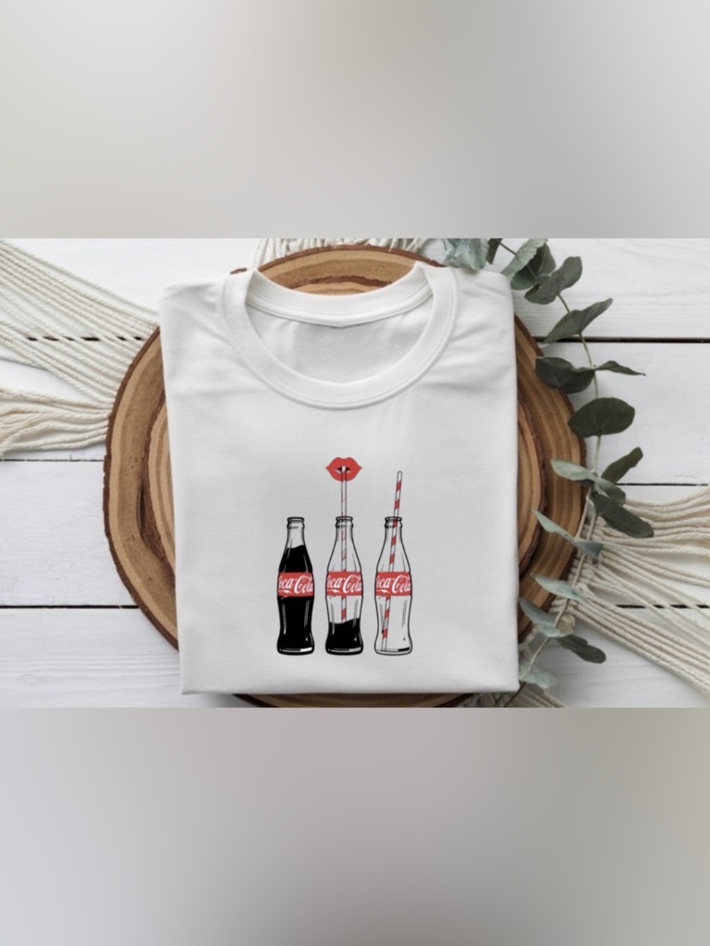Retro Soda Bottle Graphic Shirt Cute Vintage Drink Tee White Women Top
